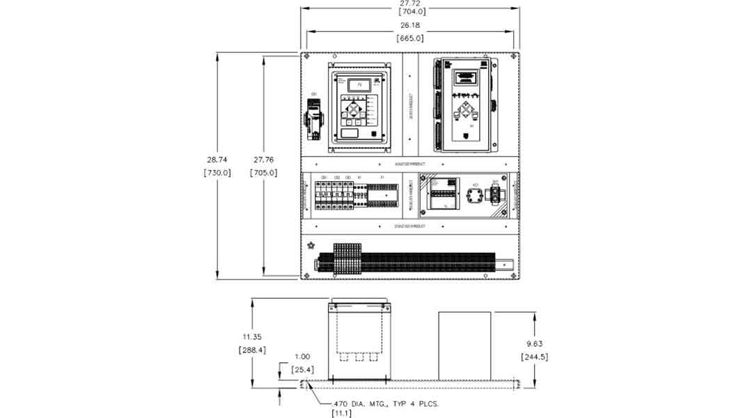 Typical Outline Drawing for the SMC-250 Pan Chassis