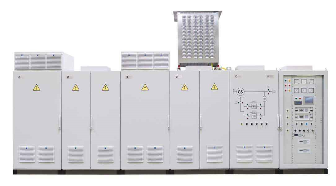 Custom dual-channel DECS-450 excitation system with redundant rectifier bridges.